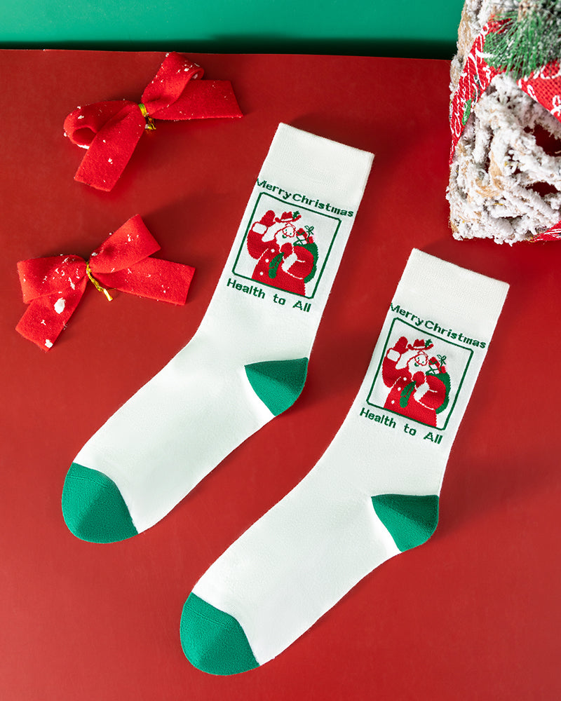 Chaussettes douces et confortables à imprimé de Noël (lot de 4)