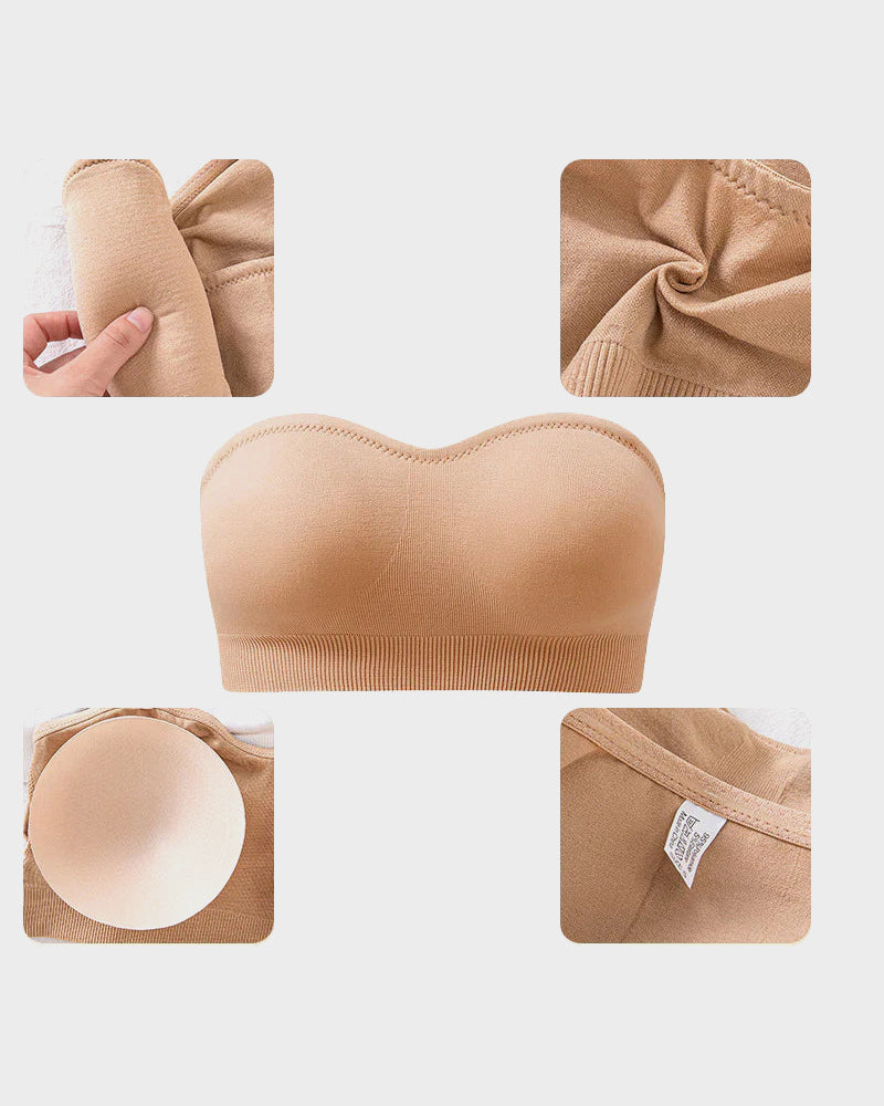 Non-Slip Bandeau Seamless Wireless Strapless Bra