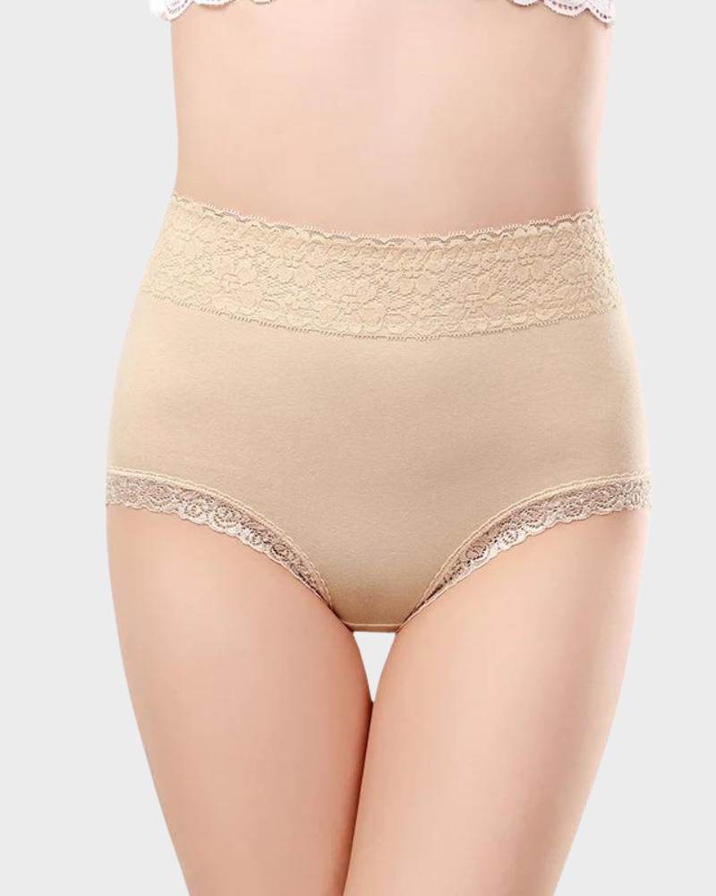 Culotte taille haute en dentelle de coton SheCurve®