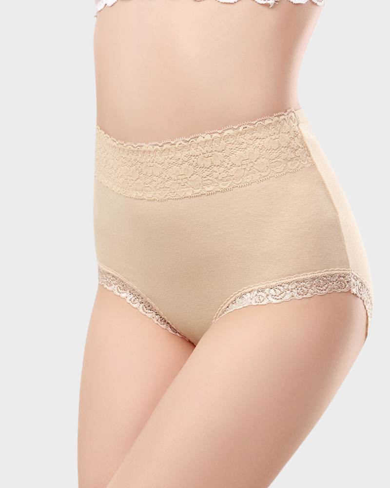 Cotton Lace High-Waisted Panties