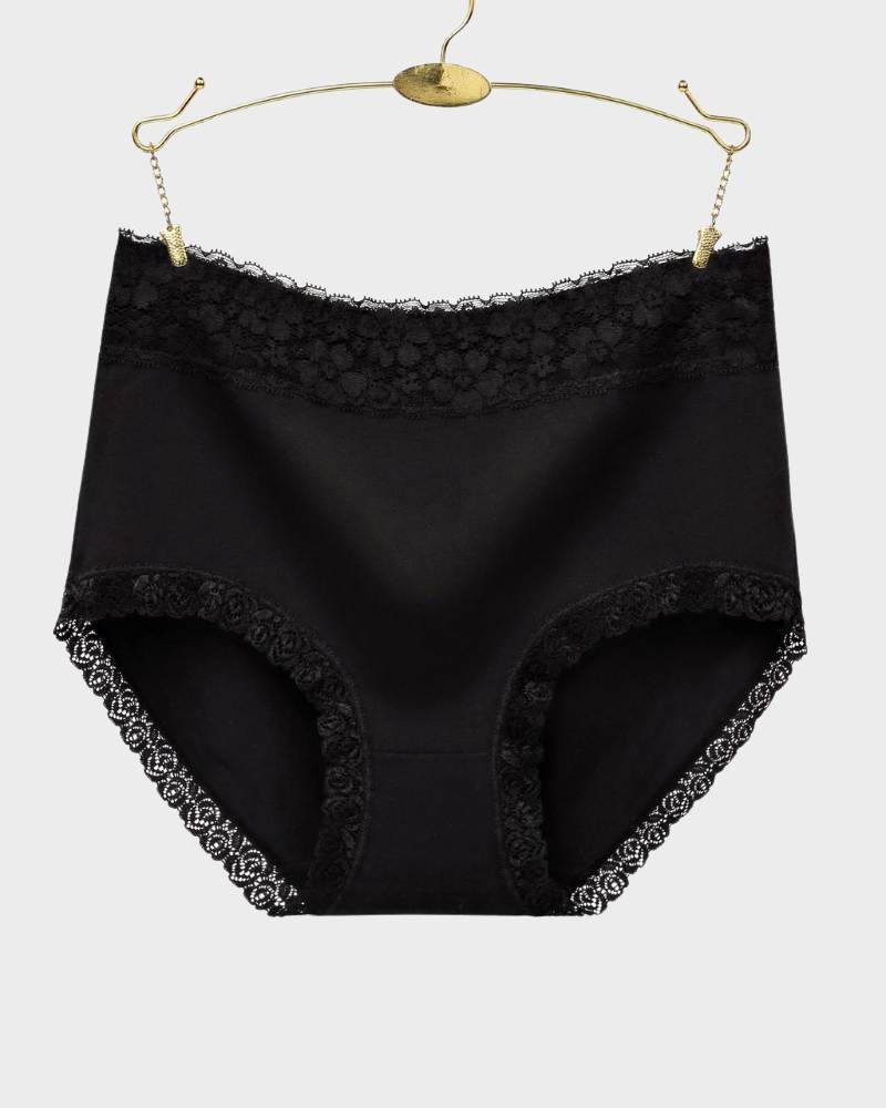 Cotton Lace High-Waisted Panties