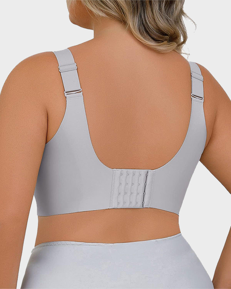 Enhanced w Support Adjustment Comfort Bra-Grey