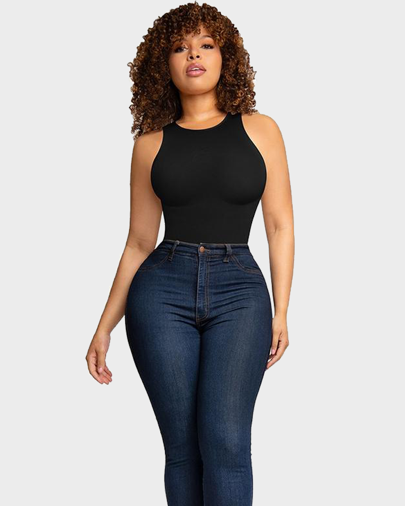 SheShape® Crew Neck Sleeveless Sculpting Bodysuit Shapewear