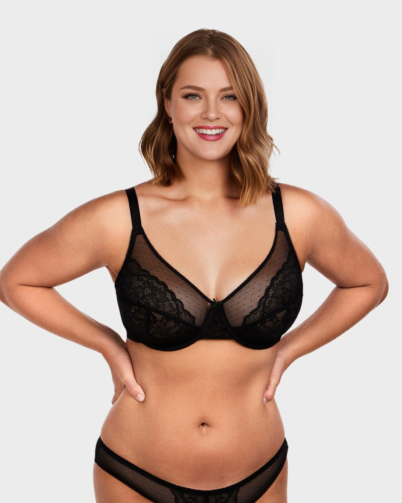 Full Coverage Lace Minimizer Bra - Petal