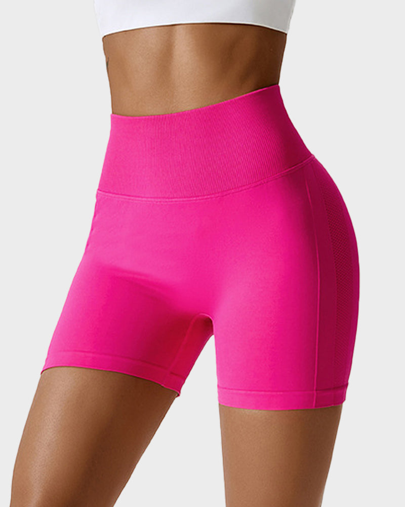 Pantalones cortos de fitness transpirables y sin costuras que realzan los glúteos