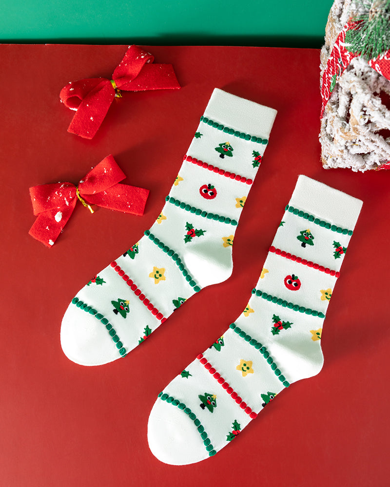 Chaussettes douces et confortables à imprimé de Noël (lot de 4)