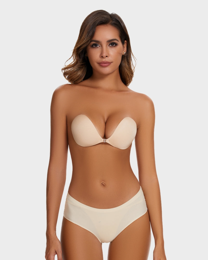 Strapless Adhesive Bra with Front Closure