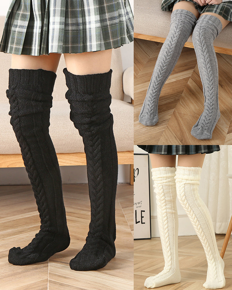 SheShape®Warm Cable Knit Over-Knee Socks