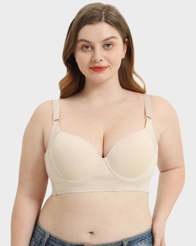 SheShape® Push-Up Back Smoothing Bra - Black+Beige (2 PACK）