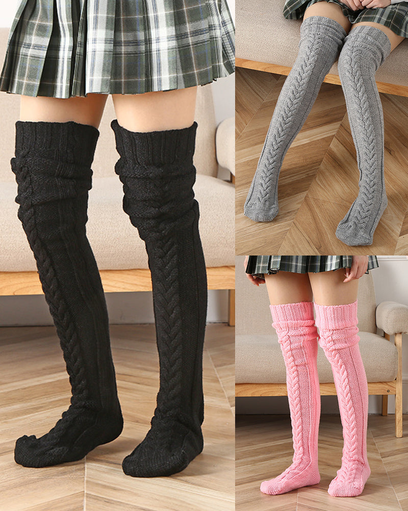 SheShape®Warm Cable Knit Over-Knee Socks