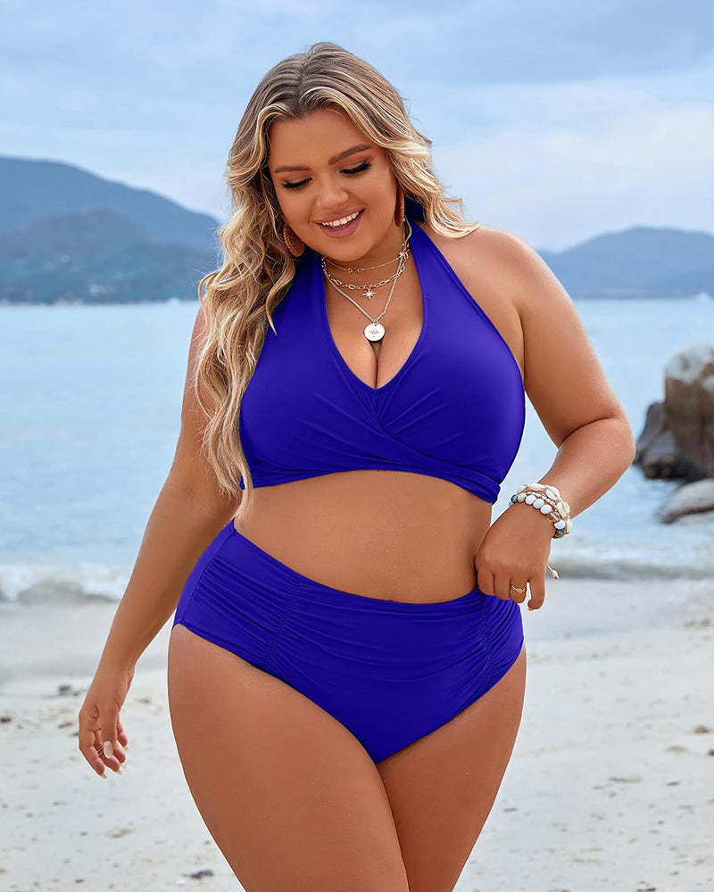 Tummy Control Bathing Suits Modest High Waisted Bikini Sets