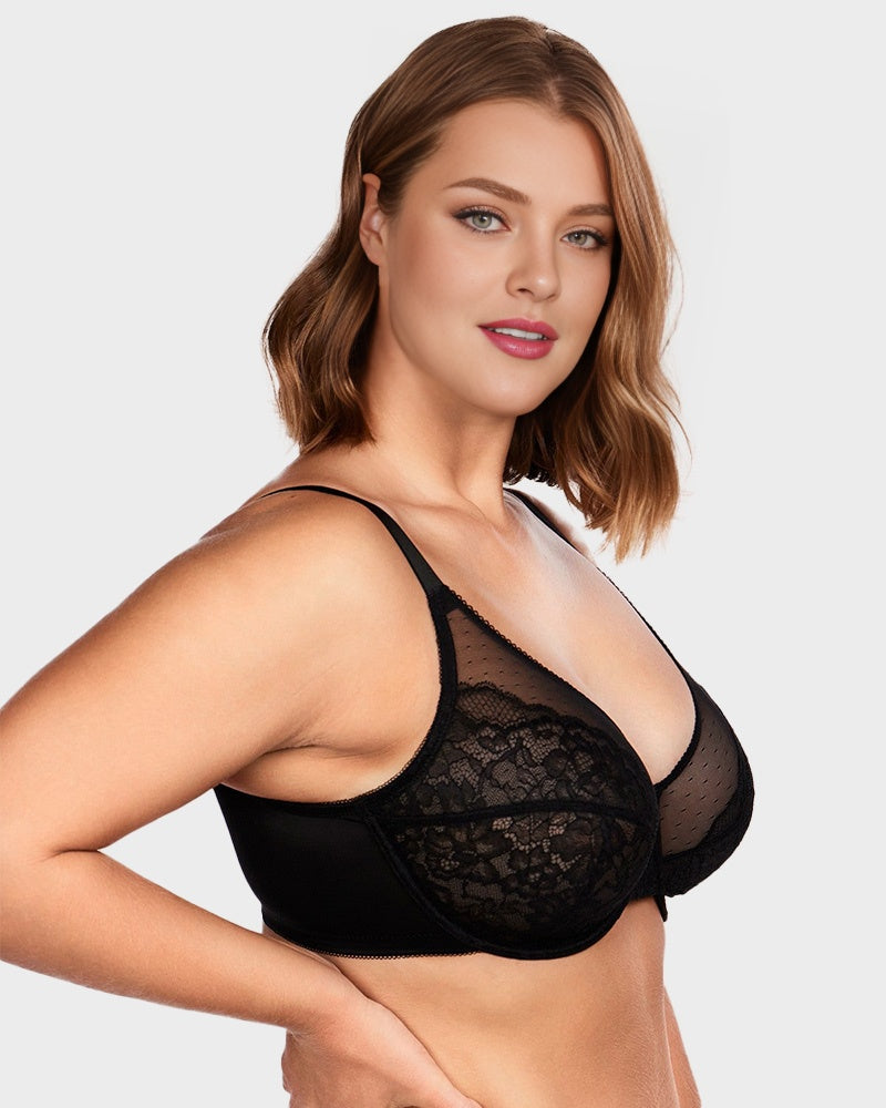 Full Coverage Lace Minimizer Bra - Petal