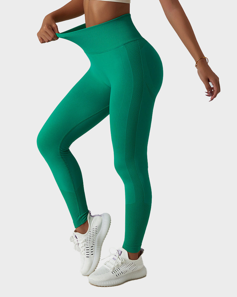 Leggings de fitness respirants en tricot sans couture pour soulever les fesses