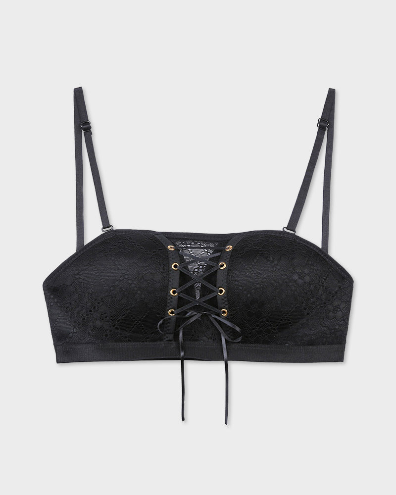 Soutien-gorge push-up sans bretelles en dentelle pour femme