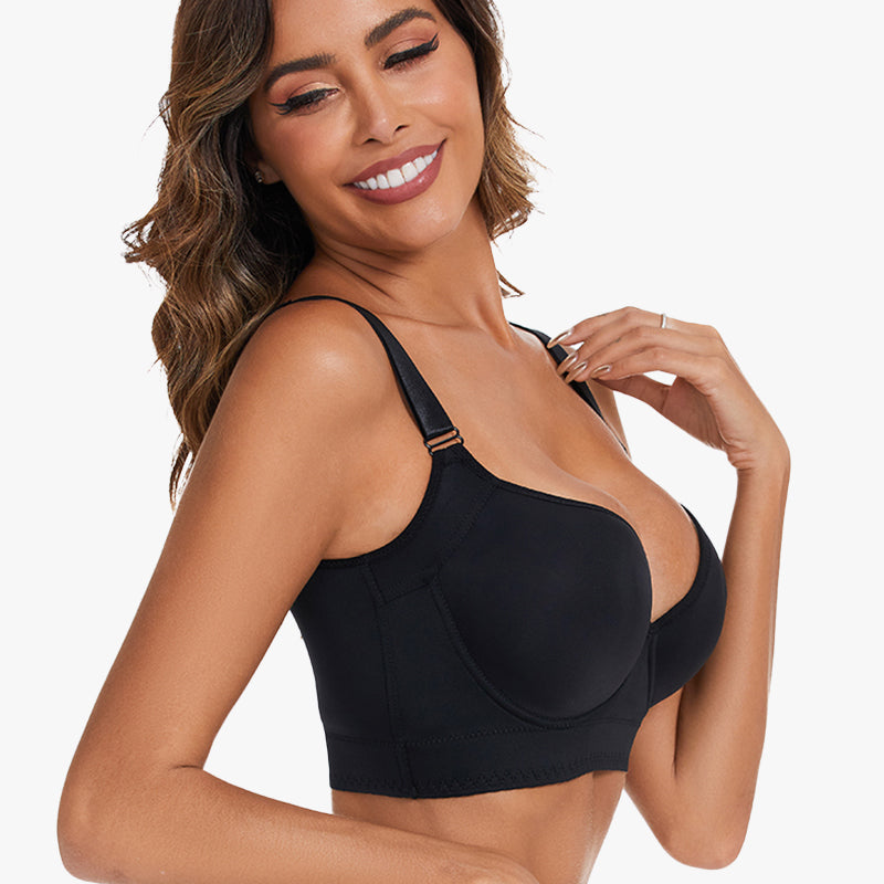 Full-Coverage Back Smoothing Bra-Black