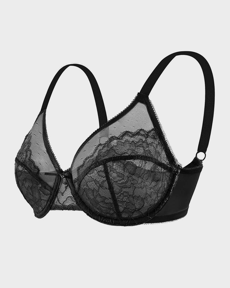 Full Coverage Lace Minimizer Bra - Petal