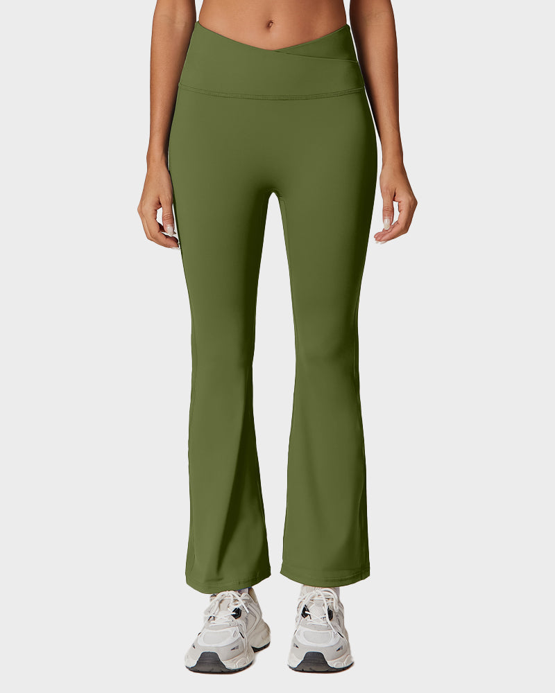 V-Cross Waist Active Flare Pants