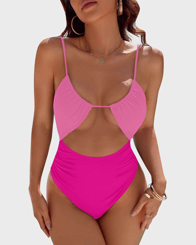 Maillot de bain une pièce flatteur et effronté à découpes hautes pour femme SheCurve® 