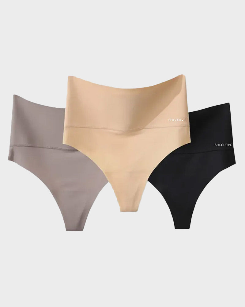 SheShape® 3-Pack High-Rise Seamless Thong Panty