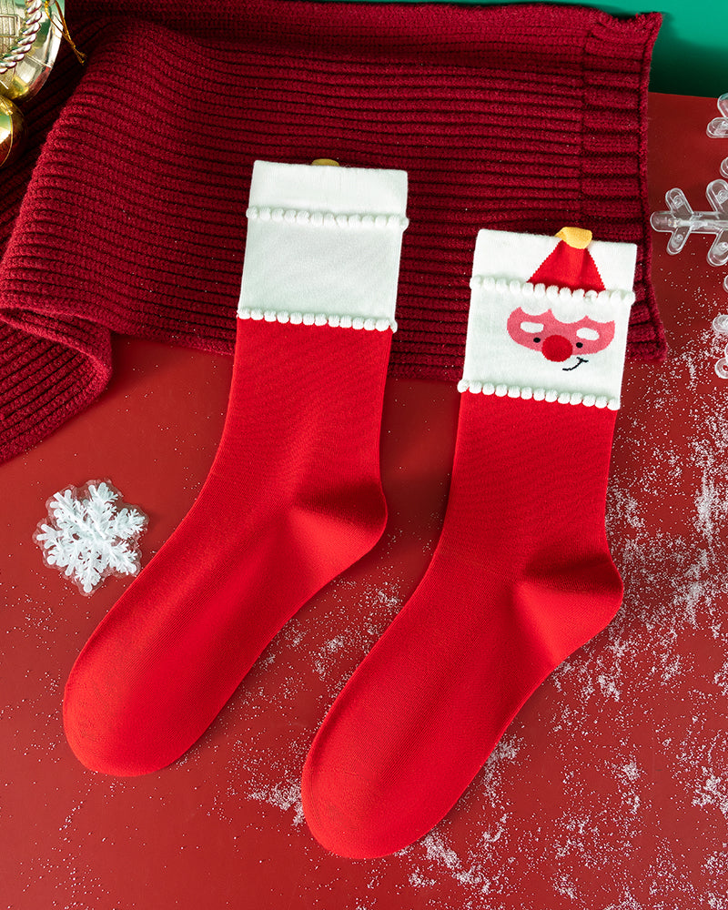 Chaussettes douces et confortables à imprimé de Noël (lot de 4)