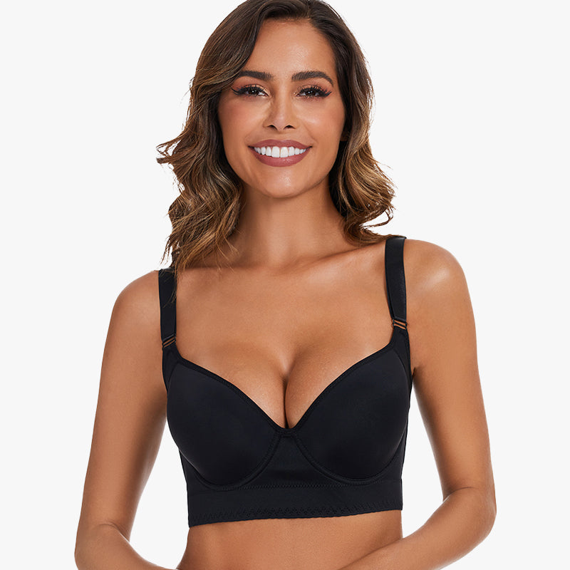 Full-Coverage Back Smoothing Bra-Black