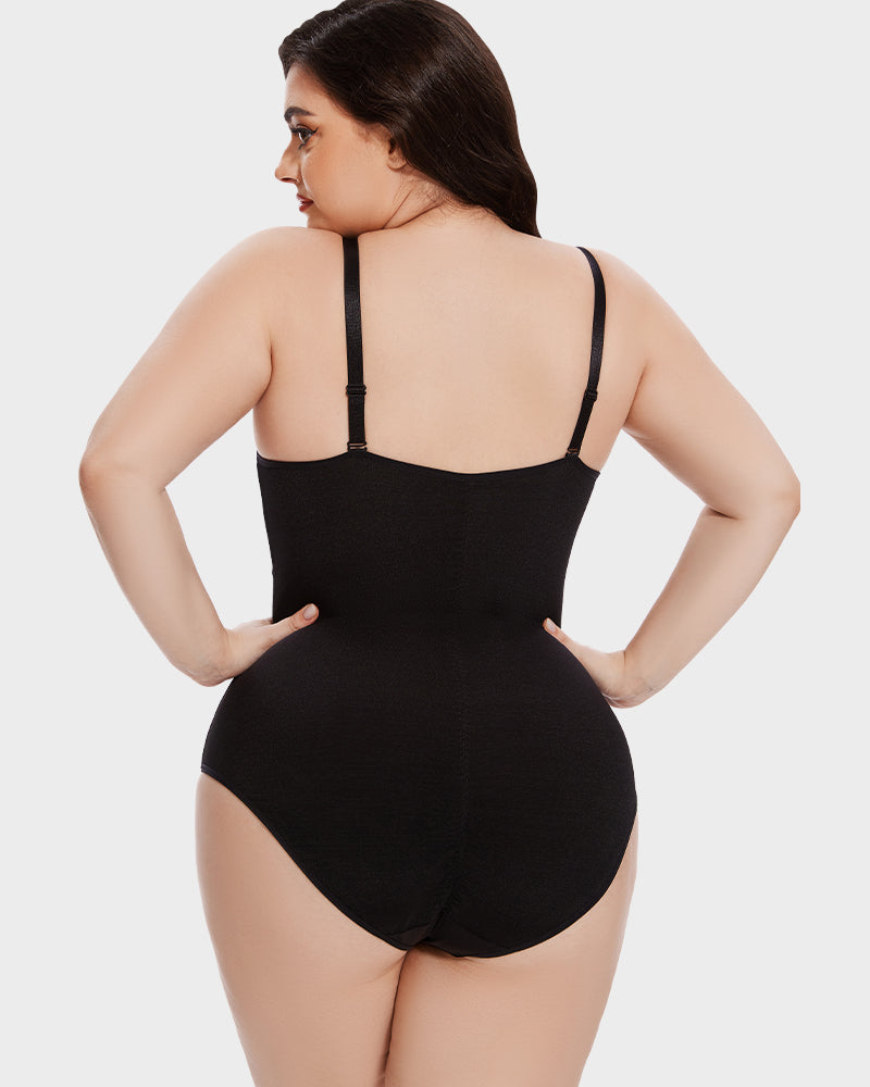 Criss-Cross Mesh Panel Sculpting Bodysuit