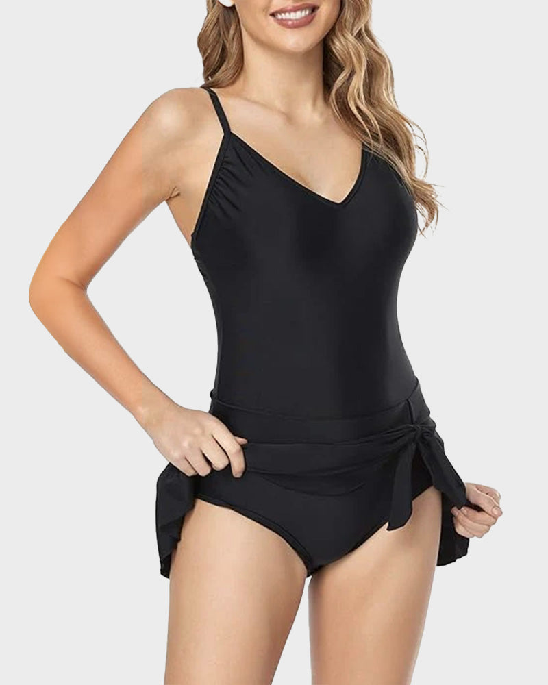 Traje de baño de una pieza ajustado con control de abdomen para mujer, talla grande 