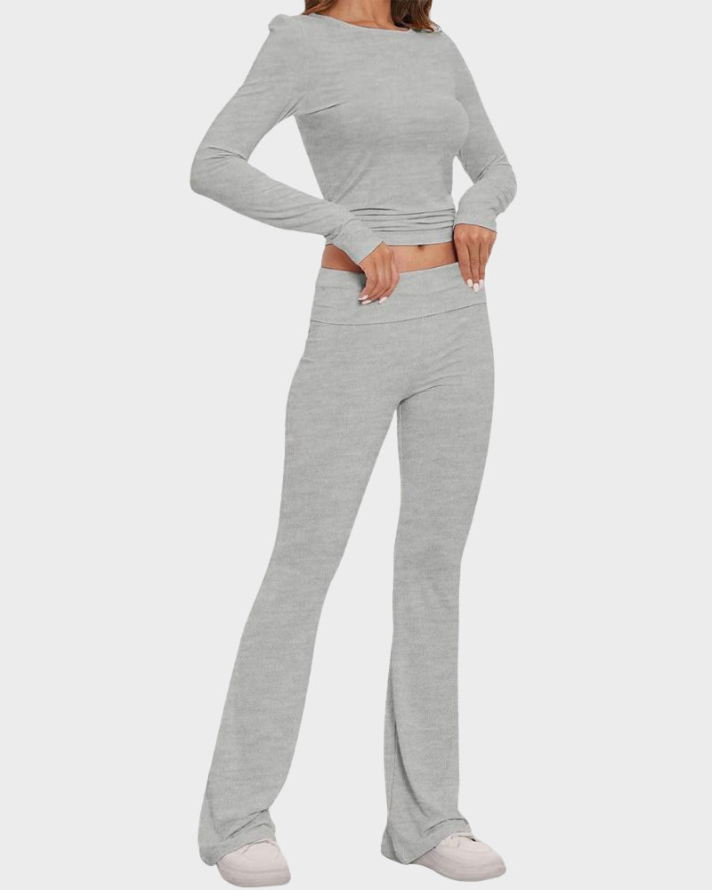 SheShape®Long Sleeve Cotton Jersey Lounge Set