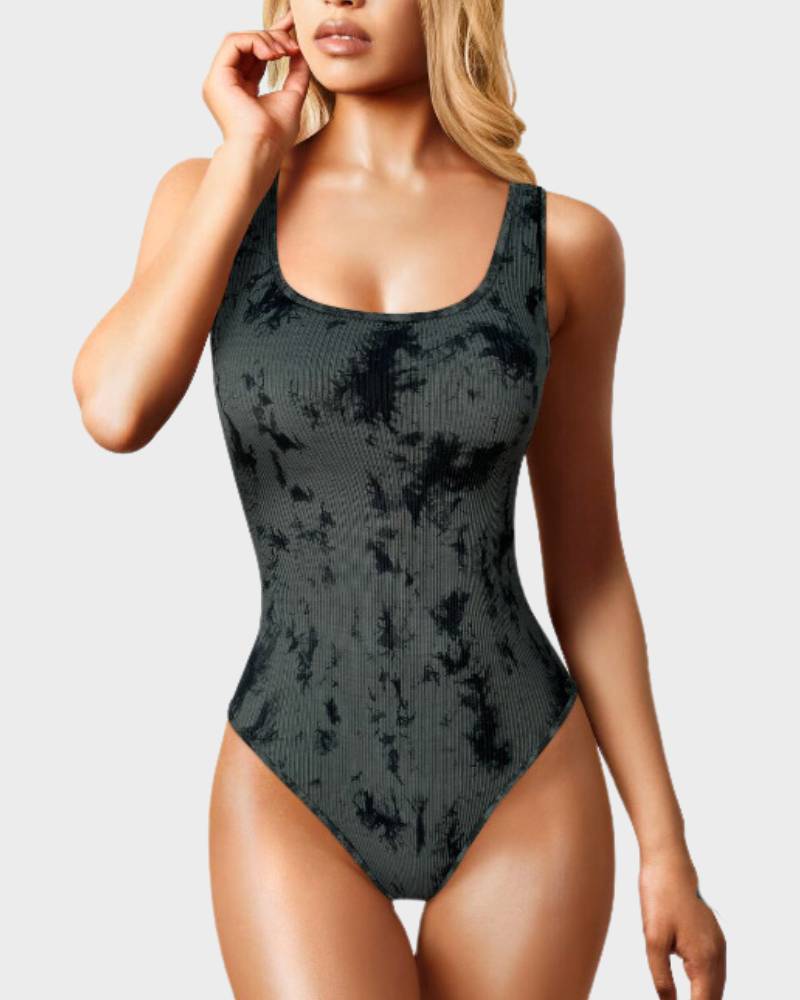 Wide Strap Backless Thong Bodysuit