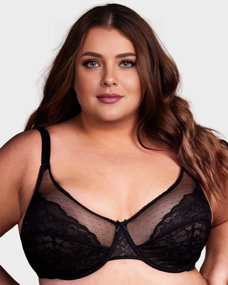 Full Coverage Lace Minimizer Bra - Petal