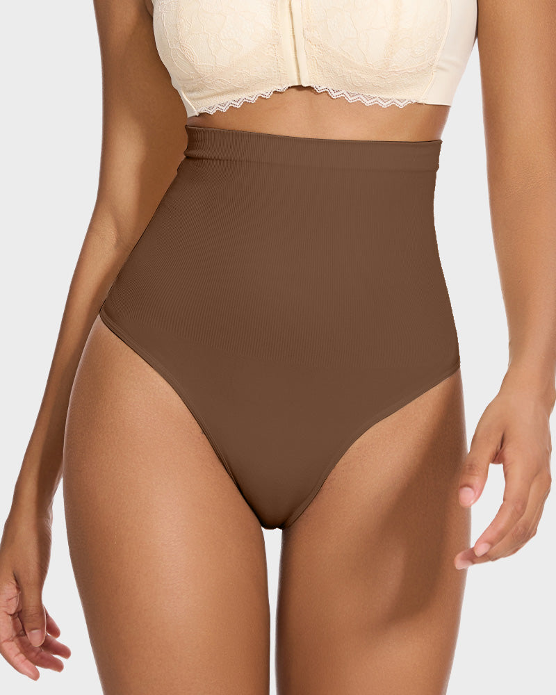 Tanga de cintura alta para control de abdomen (paquete de 2) 