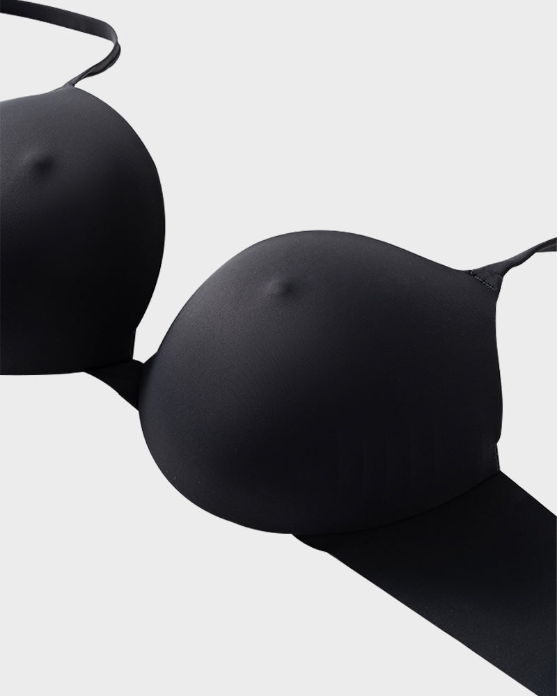 Nipple Push-Up Bra - Black