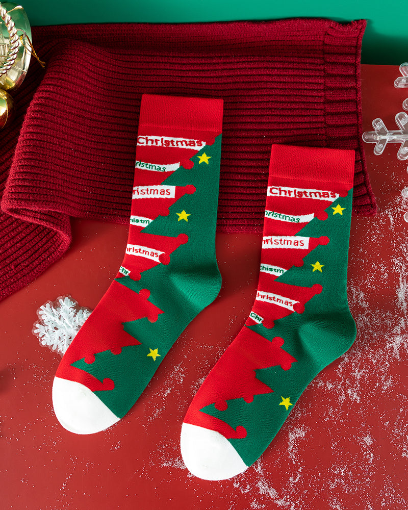 Chaussettes douces et confortables à imprimé de Noël (lot de 4)