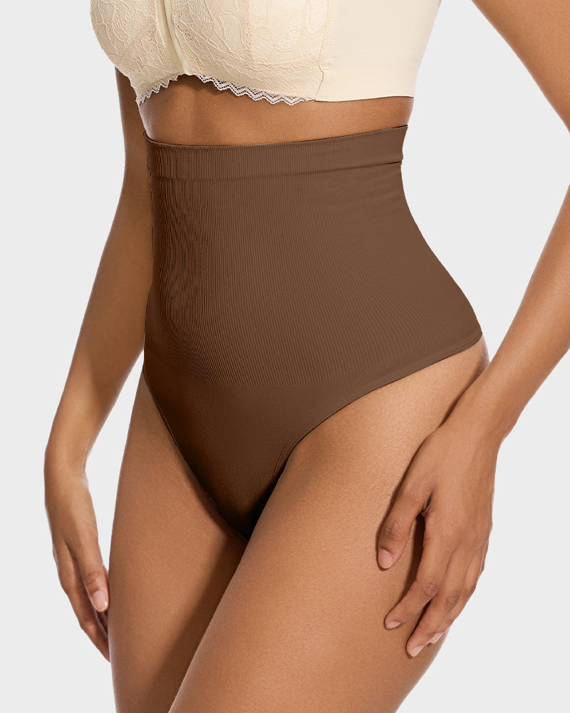 Tanga de cintura alta para control de abdomen (paquete de 2) 