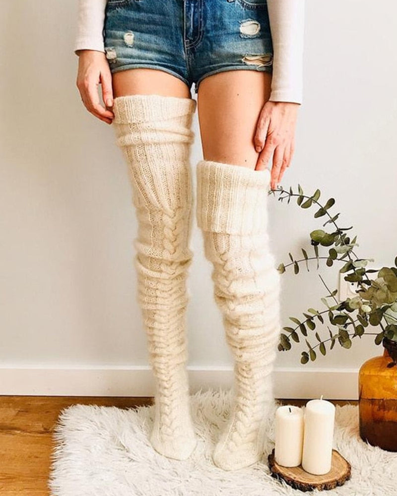 SheShape®Warm Cable Knit Over-Knee Socks