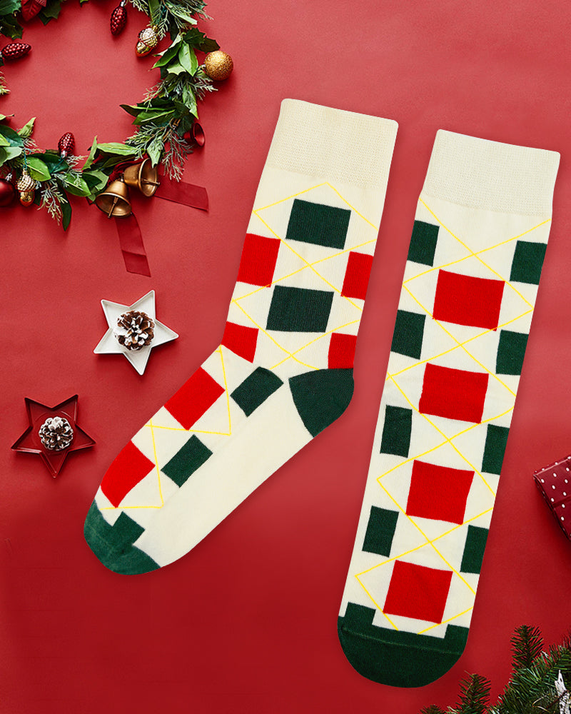 Chaussettes douces et confortables à imprimé de Noël (lot de 4)