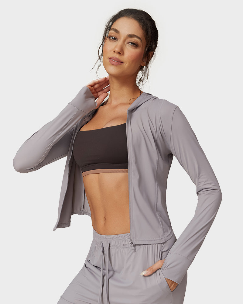 Chaqueta deportiva ligera con capucha y secado rápido SheCurve® 