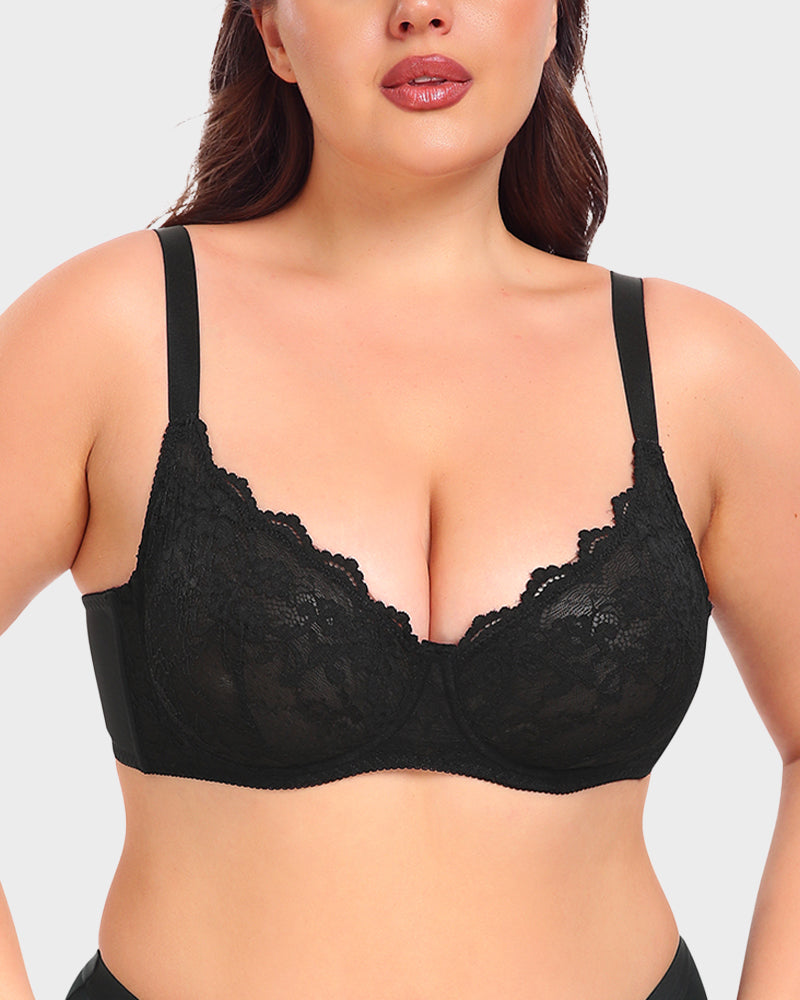 Soutien-gorge push-up plongeant en dentelle SheCurve® 