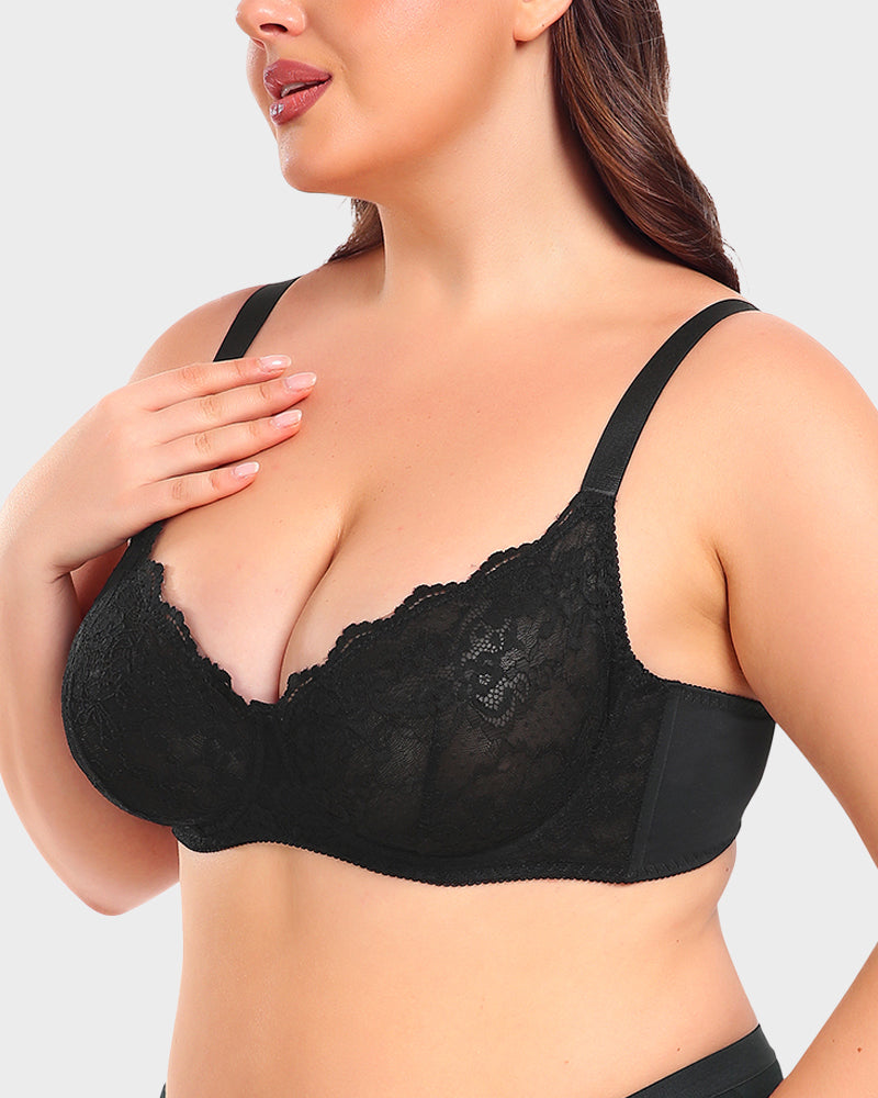 Soutien-gorge push-up plongeant en dentelle SheCurve® 