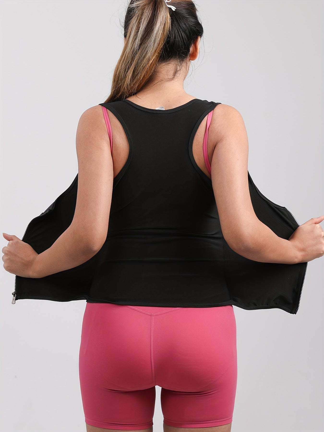 Combinaison de sauna SheCurve® pour femmes, gilet d'entraînement à la taille pour femmes, débardeur de sudation pour femmes, avec fermeture éclair