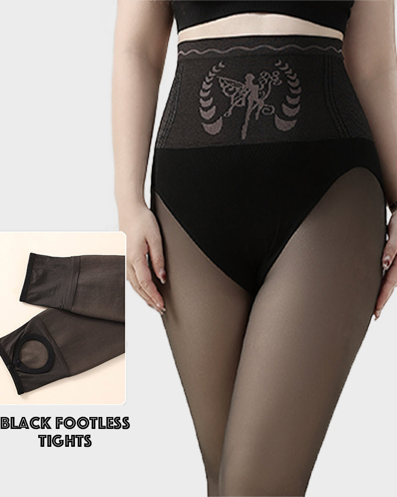 SheShape®High Waist Fleece Lined Sheer Black Tights