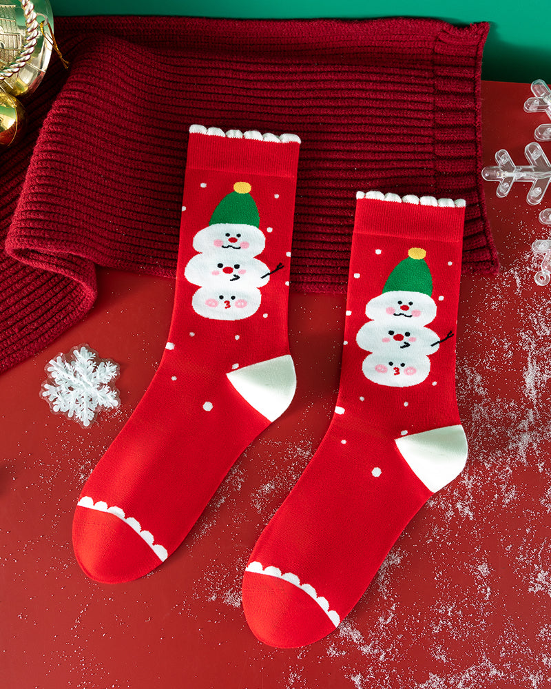 Chaussettes douces et confortables à imprimé de Noël (lot de 4)