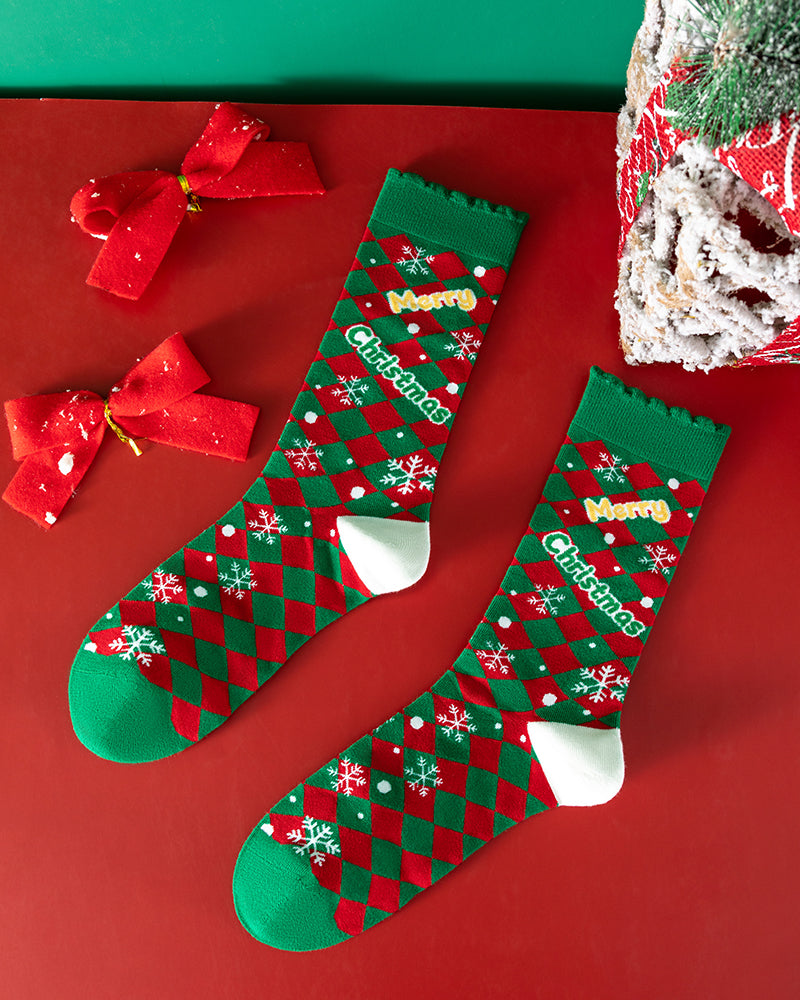 Christmas Print Soft Comfort Socks (4 Pack)