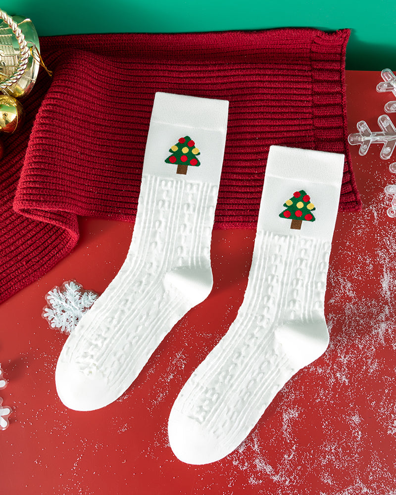 Chaussettes douces et confortables à imprimé de Noël (lot de 4)