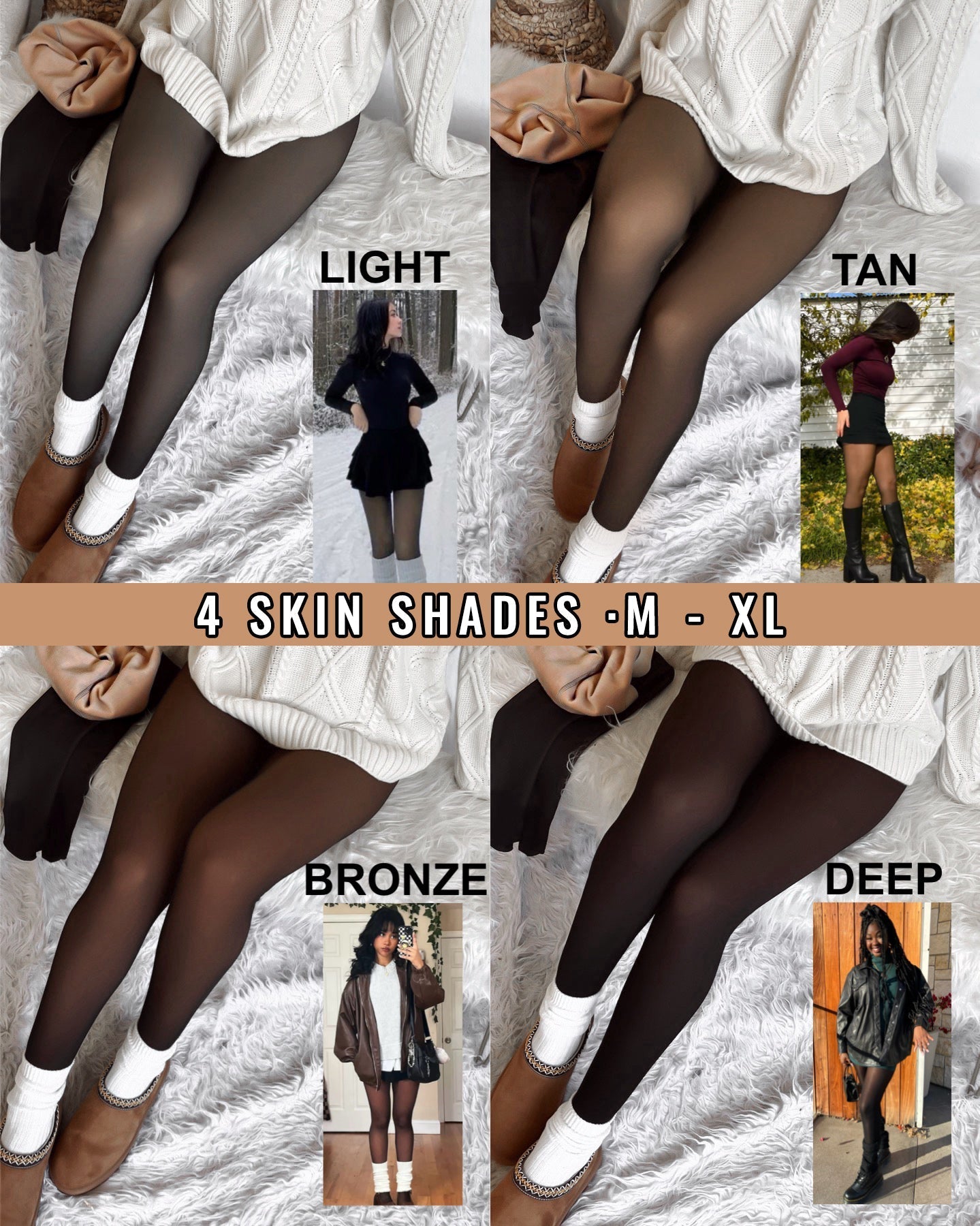 SheShape® Translucent Fleece Lined Tights