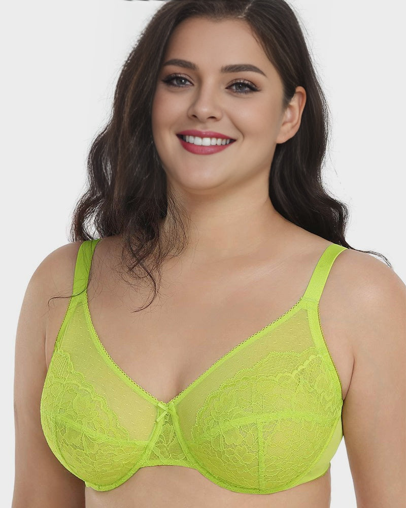 Full Coverage Lace Minimizer Bra - Petal