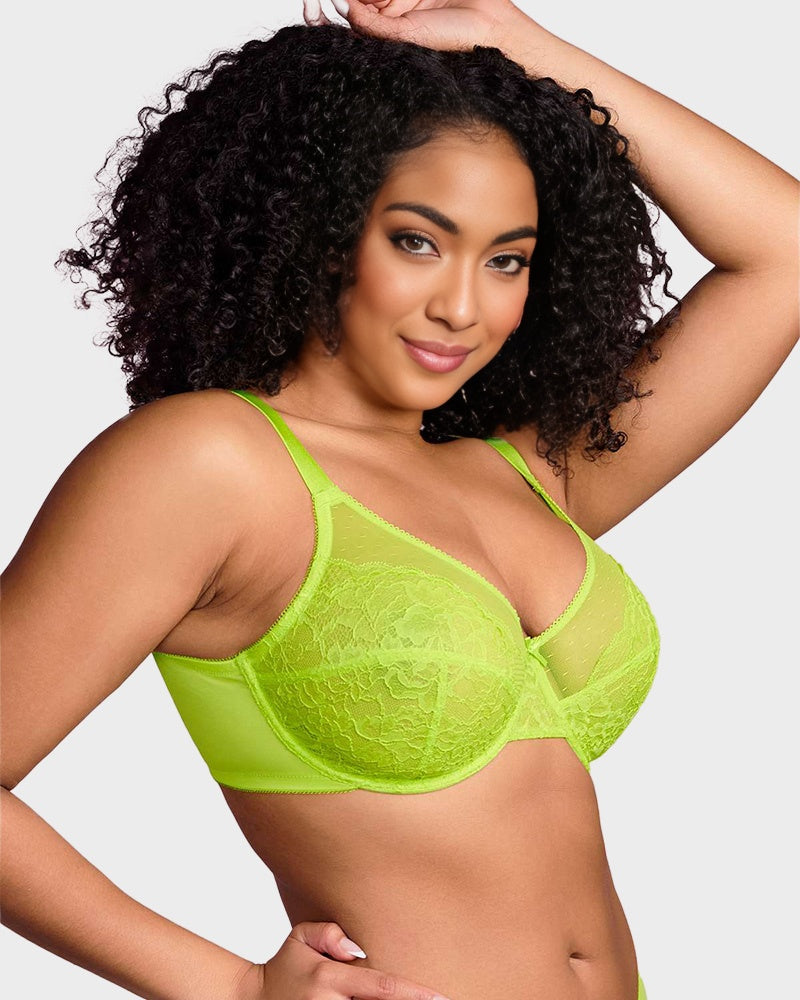 Full Coverage Lace Minimizer Bra - Petal