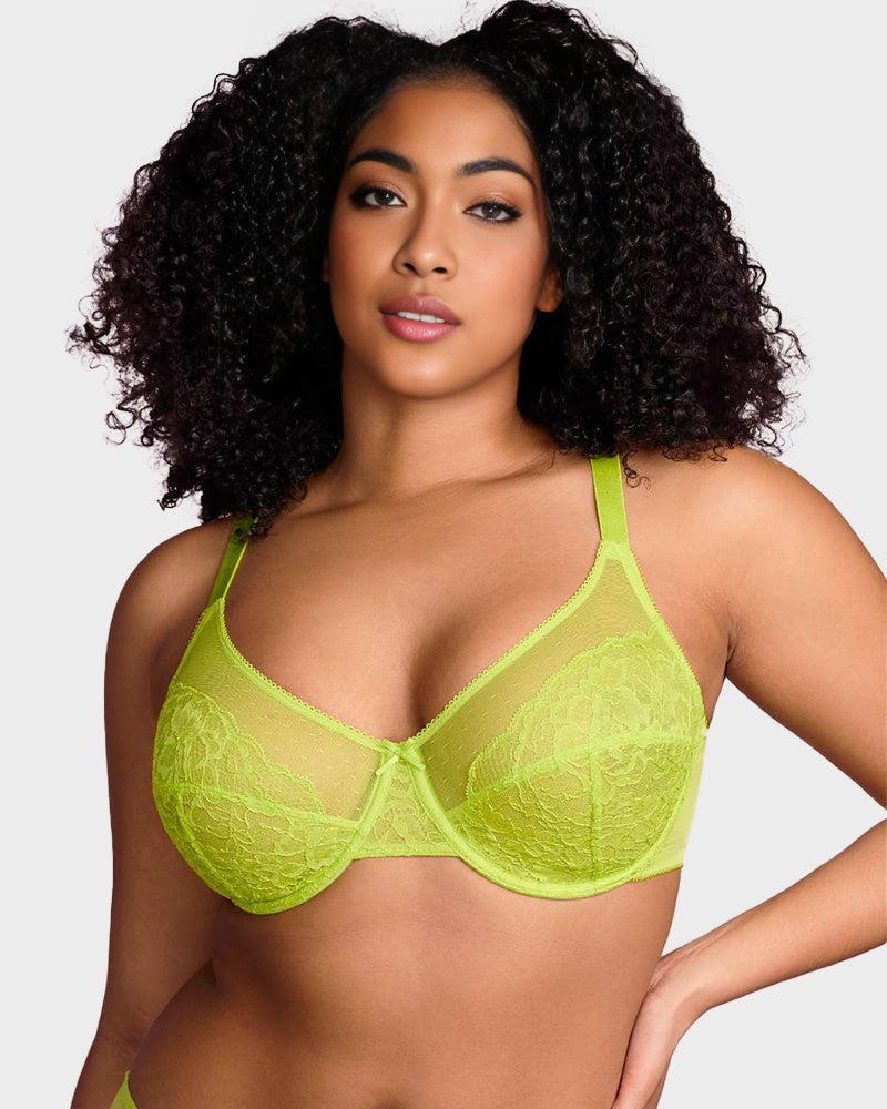 Full Coverage Lace Minimizer Bra - Petal