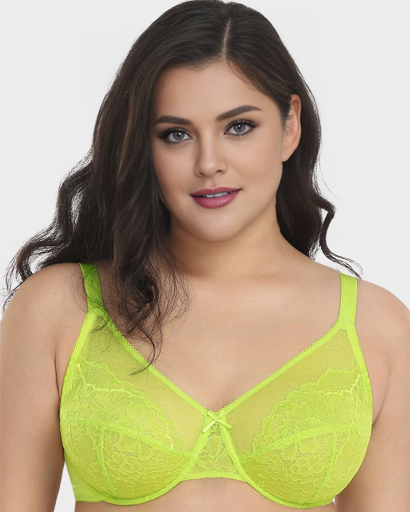 Full Coverage Lace Minimizer Bra - Petal