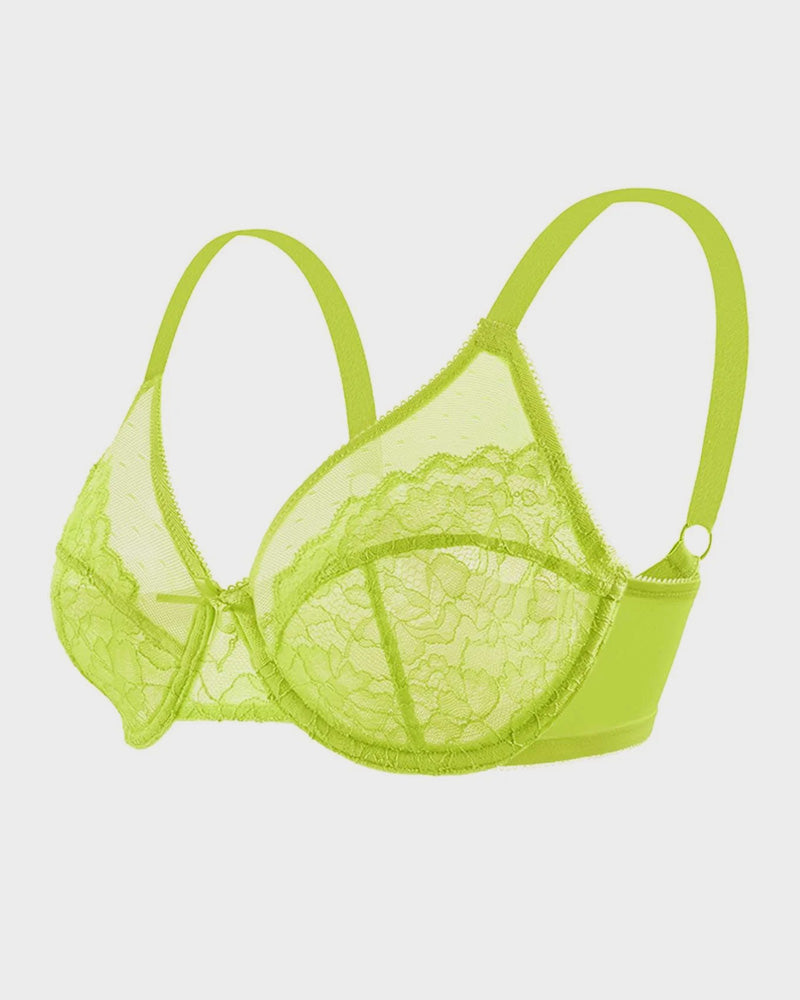 Full Coverage Lace Minimizer Bra - Petal